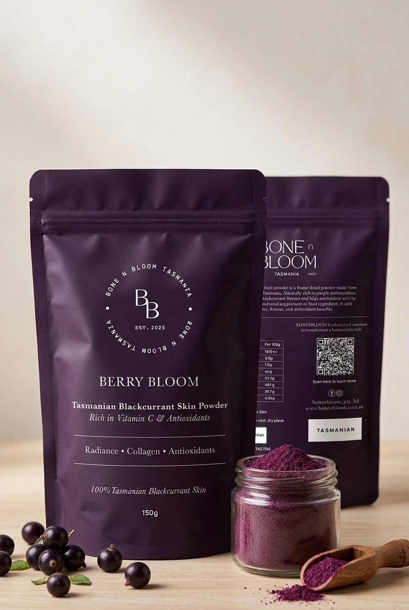 LIMITED RELEASE: Berry Bloom - Tasmanian Blackcurrant Skin | 150g Powder