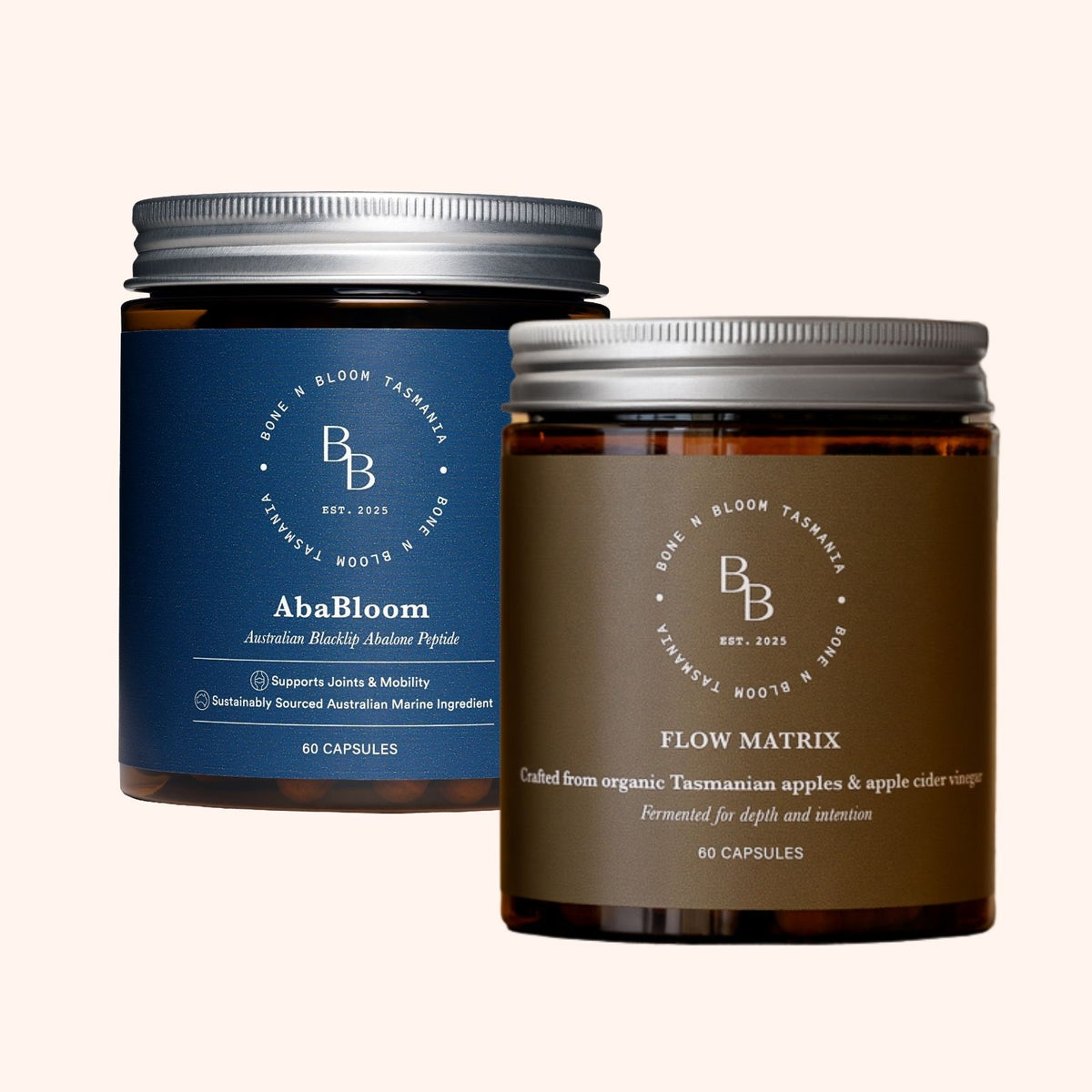 AbaBloom + Flow Matrix Duo | Abalone Peptide + Apple Cider Vinegar Capsules