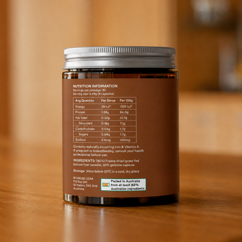 Gold Matrix - Organically Produced Grass-Fed Beef Liver Capsules