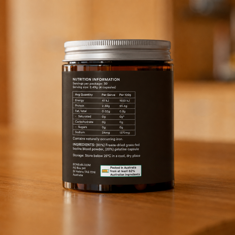 Red Matrix - Tasmanian Grass-Fed Beef Blood Capsules